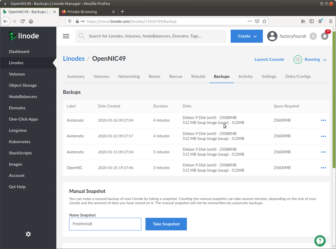 Webmin Filesystem Backup with scheduling